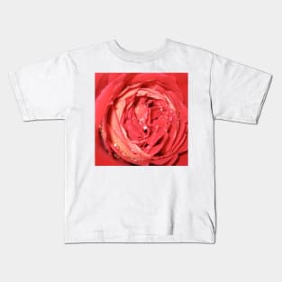 Rose with Water Droplets Photograph Kids T-Shirt